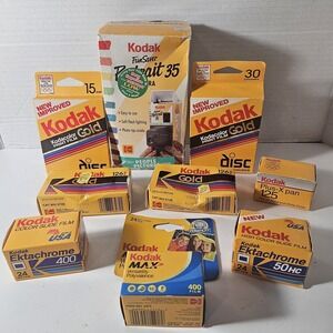 35mm Film Camera Lot Kodak ISO 125 400 50HC Black Color Plus-x Pan Ektachrome